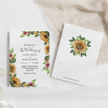 Boho Sunflower Rustic Wildflower Weding