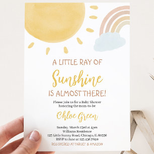 Convites Boho Sunshine Chá de fraldas
