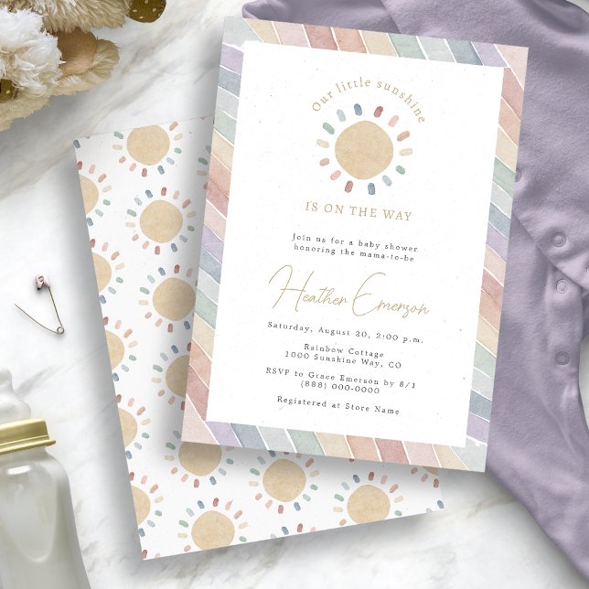 Convites Boho Sunshine Chá de fraldas (Boho Sunshine Baby Shower Invitation
)