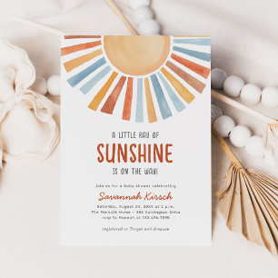 Convites Boho Sunshine Gênero Chá de fraldas neutro