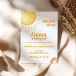 Convites Boho Sunshine primeiro aniversario<br><div class="desc">Bem-vindos ao calor do Verão e à alegria de um ano novo com o nosso vibrante e alegre convite de aniversário. Com uma explosão de sol radiante no centro, este convite capta a essência de uma celebração sem carinho. Quer seja a primeira viagem do seu pequeno ao redor do sol...</div>