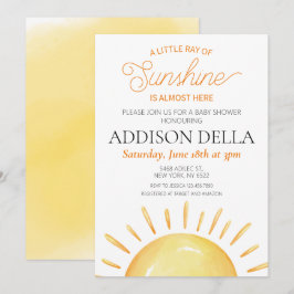 Convites Boho Sunshine Sun Themed Boy Chá de fraldas
