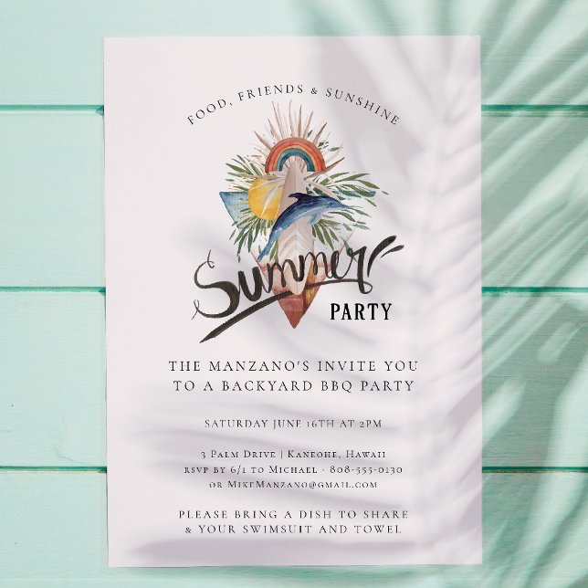 Convites Boho Surf | Festa de Verão no Quintal (Criador carregado)