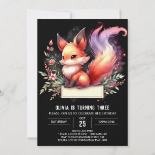 Convites Boho Sweet Fox Birthday digital