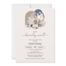 Boho Teddy Bear & Balões - Chá de fraldas de Esper