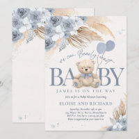 Boho Teddy Bear Dusty Chá de fraldas de Espera Azu
