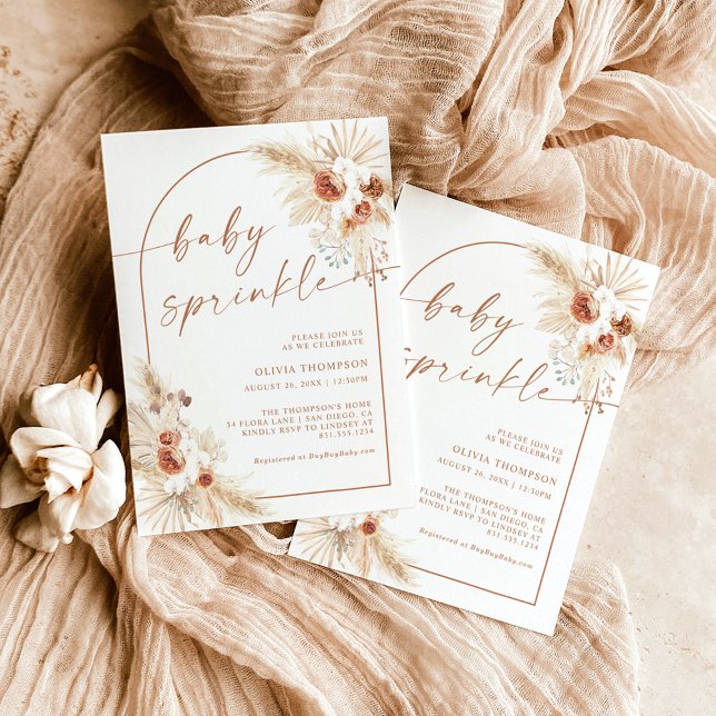 Convites Boho Terracotta Baby Sprinkle Chá (Criador carregado)