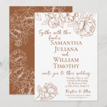 Boho Terracotta Botânica Floral Moderna Casamento