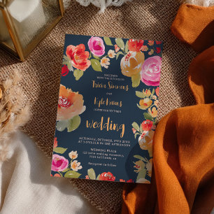 Convites Boho Terracotta Burnt Orange Floral Casamento