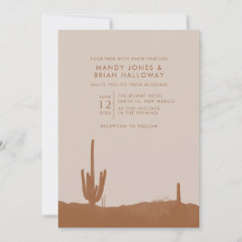 Convites Boho Terracotta Cactus Desert Wedding