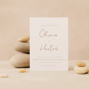 Convites Boho Terracotta Casamento da Calliografia Elegante
