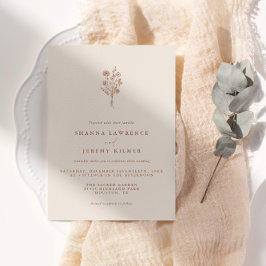 Convites Boho Terracotta Casamento Mínimo Elegante |