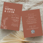 Convites Boho Terracotta com Casamento de Código QR RSVP<br><div class="desc">Um convite de casamento minimalista em teracotta com tipografia branca para o melhor visual de boho chic, inclui espaços de modelo no verso para adicionar detalhes e RSVP Código QR Se você precisar de designs correspondentes que não estejam na coleção ou que precisem de ajuda, por favor me avise (Maria)....</div>