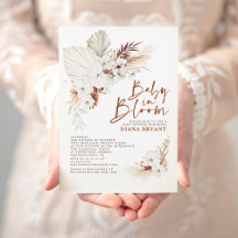 Boho Terracotta Floral Pampas Chá de fraldas Grass