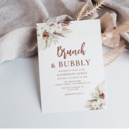 Convites boho terracotta pampas brunch e bubbles