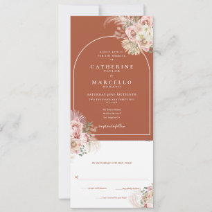 Convites Boho Terracotta Pampas Grama Tudo Em Um Casamento