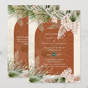Convites BoHO Terracotta Peach Pampas Grass Casamento