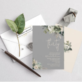 Convites Boho trinta sábios, flores verdes, anos d'água