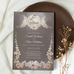 Convites Boho Triple Moon Phases Starry Night Handching