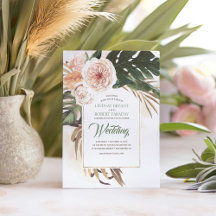 Boho Tropical Floral Desert Invitation
