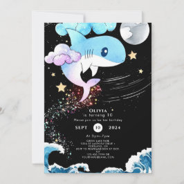 Convites Boho Tubarão Personalizado Divertido Aniversário