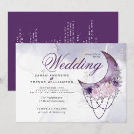 Convites Boho Tudo em Uma Lua Ametista Crescente Casada