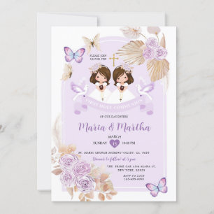 Convites Boho TWIN Garota Primeira Sagrada Comunidade Flore