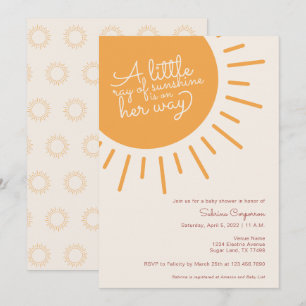 Convites Boho Um pequeno raio de sol está a caminho, menin