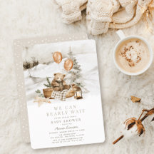 Boho Urso de Inverno Quase Espera Chás de Bebê de
