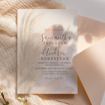 Convites Boho verão pampas de erva d'água foto casamento<br><div class="desc">Boho verão pampas casamentos com aquarela com elegante marrom,  tipografia de marfim bege,  aquarela e fundo minimalista. Adicionar a sua fotografia</div>