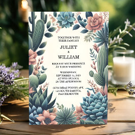 Convites Boho Verde Deserto Cactos Suculentos Casamento