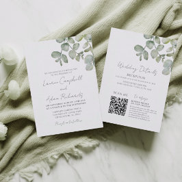 Convites Boho Verde Sálvia Eucalipto Casamento Tudo Em Um
