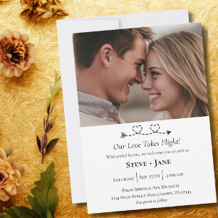 Convites Boho Viagem Casamento Elegante Foto Personalizada