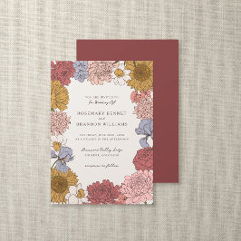 Convites Boho Vintage Floral Fall Garden Weding