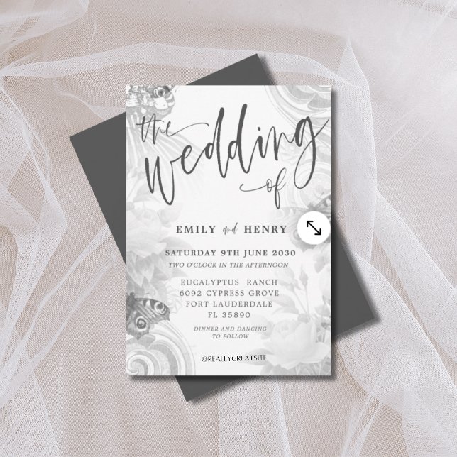 Convites Boho Vintage Garden & Butterfly Weding (Criador carregado)