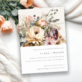 Convites Boho Watercolor Autumn Floral Bunning Após