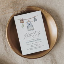 Boho Watercolor Baby Clothes Boy Chá de fraldas