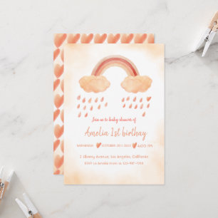 Convites Boho watercolor baby shawer