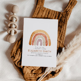 Convites Boho Watercolor Chá de fraldas Arco-Íris