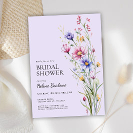 Convites Boho Watercolor Chá de panela de flor selvagem