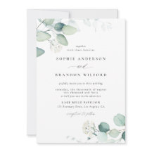Boho Watercolor Eucalyptus Deixa Casamento Verde