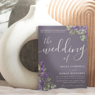 Convites Boho Watercolor Eucalyptus e Casamento de Lavandas