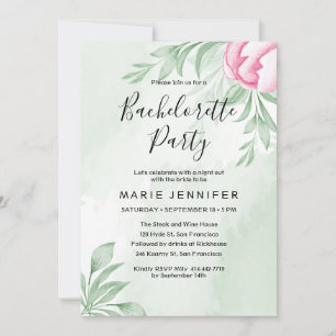 Convites Boho Watercolor Eucalyptus Leaves bachelorette