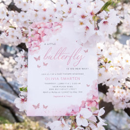 Convites Boho Watercolor Floral Butterfly Chá de fraldas