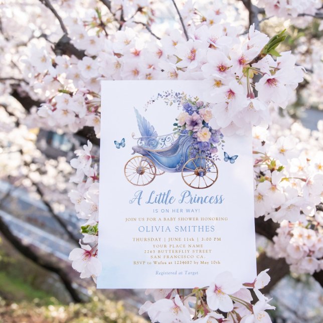 Convites Boho Watercolor Floral Princess Chá de fraldas (Criador carregado)