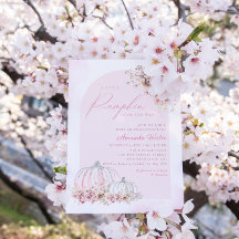 Boho Watercolor Floral Pumpkin Girl Chá de fraldas