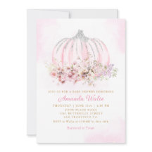 Boho Watercolor Floral Pumpkin Girl Chá de fraldas