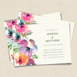 Convites Boho Watercolor Flores Simples Casamento