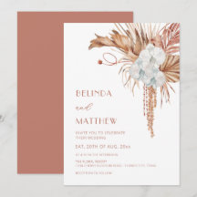 Boho Watercolor Flowers Casual Wedding