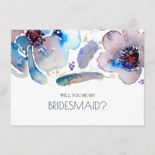 Convites Boho Watercolor Flowers - Você Será Minha Bridesma
